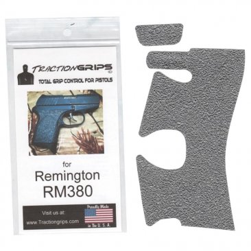 Grey Traction Grip Overlays for Remington RM380 Pistols