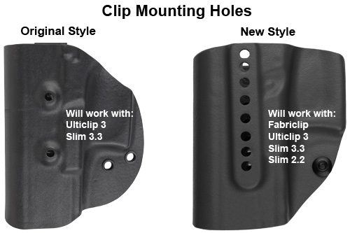 Holster clip mounting styles