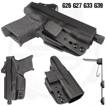 Slab Side Holster with UltiClip for Glock G26 G27 G33 G39 Pistols