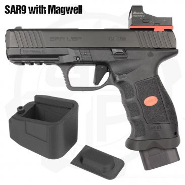 +3 Magazine Extension Magwell Version for SAR USA SAR9 Full Size Pistols