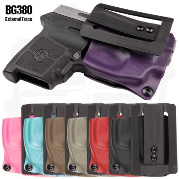 Compact Holster with Fabriclip for Smith & Wesson BG380 and M&P 380 Pistols with External Crimson Trace