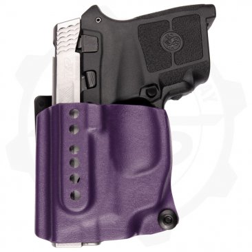 Compact Holster with Fabriclip for Smith & Wesson BG380 and M&P 380 Pistols with External Crimson Trace